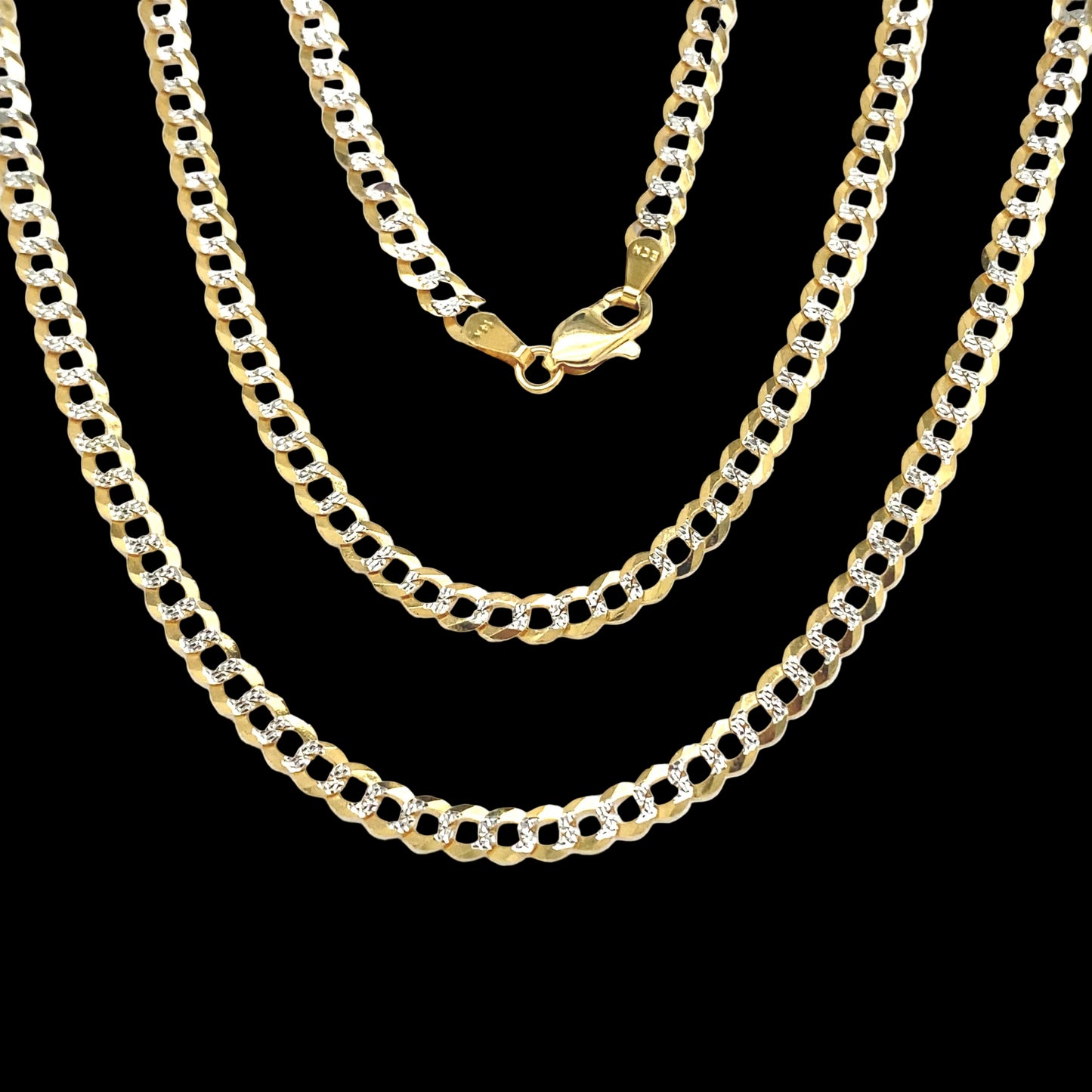 3.5mm Solid Two-Tone Cuban Chain
