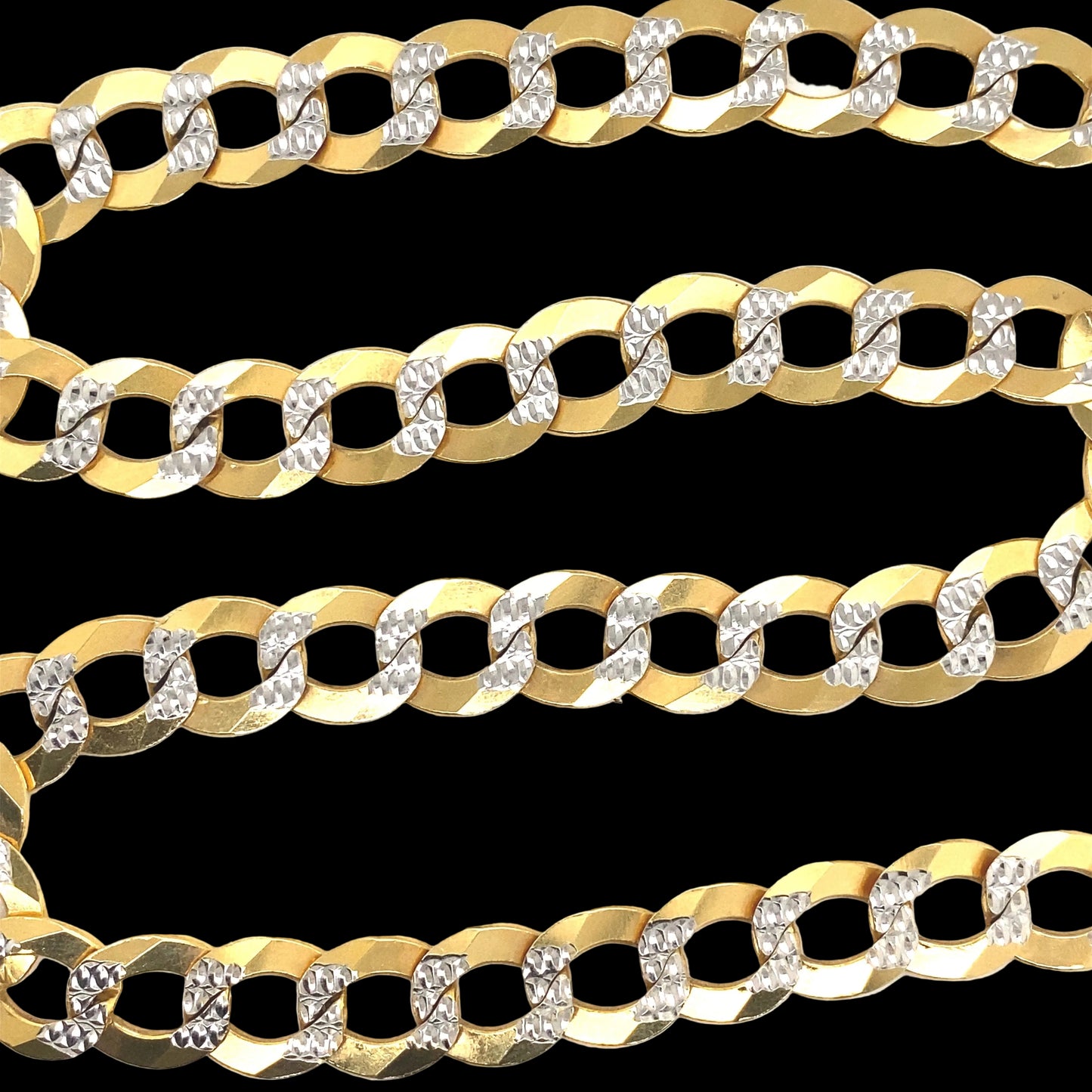 12MM Two-Tone Curb Cuban Chain