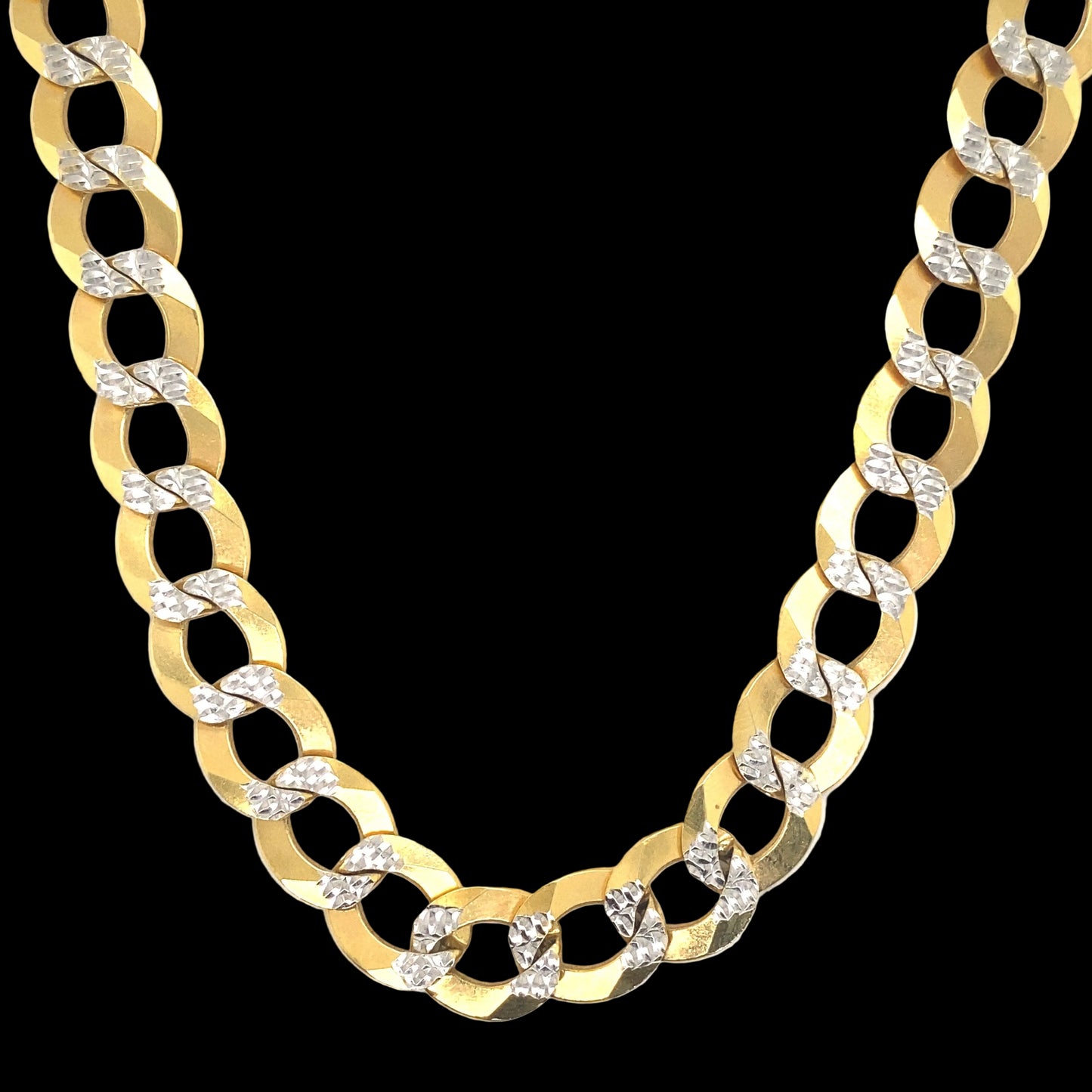 12MM Two-Tone Curb Cuban Chain