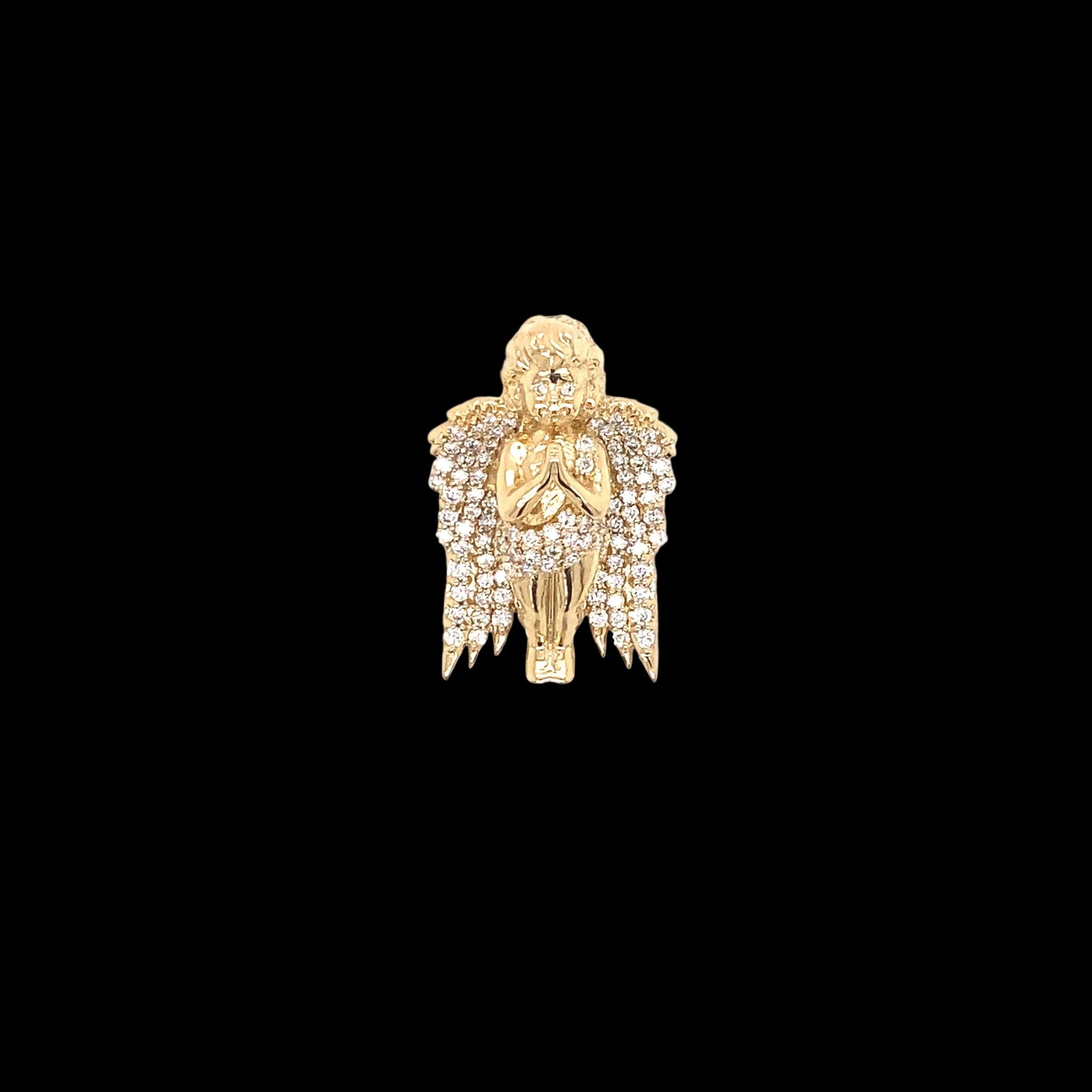 14K Cherub Angel Diamond Pendant