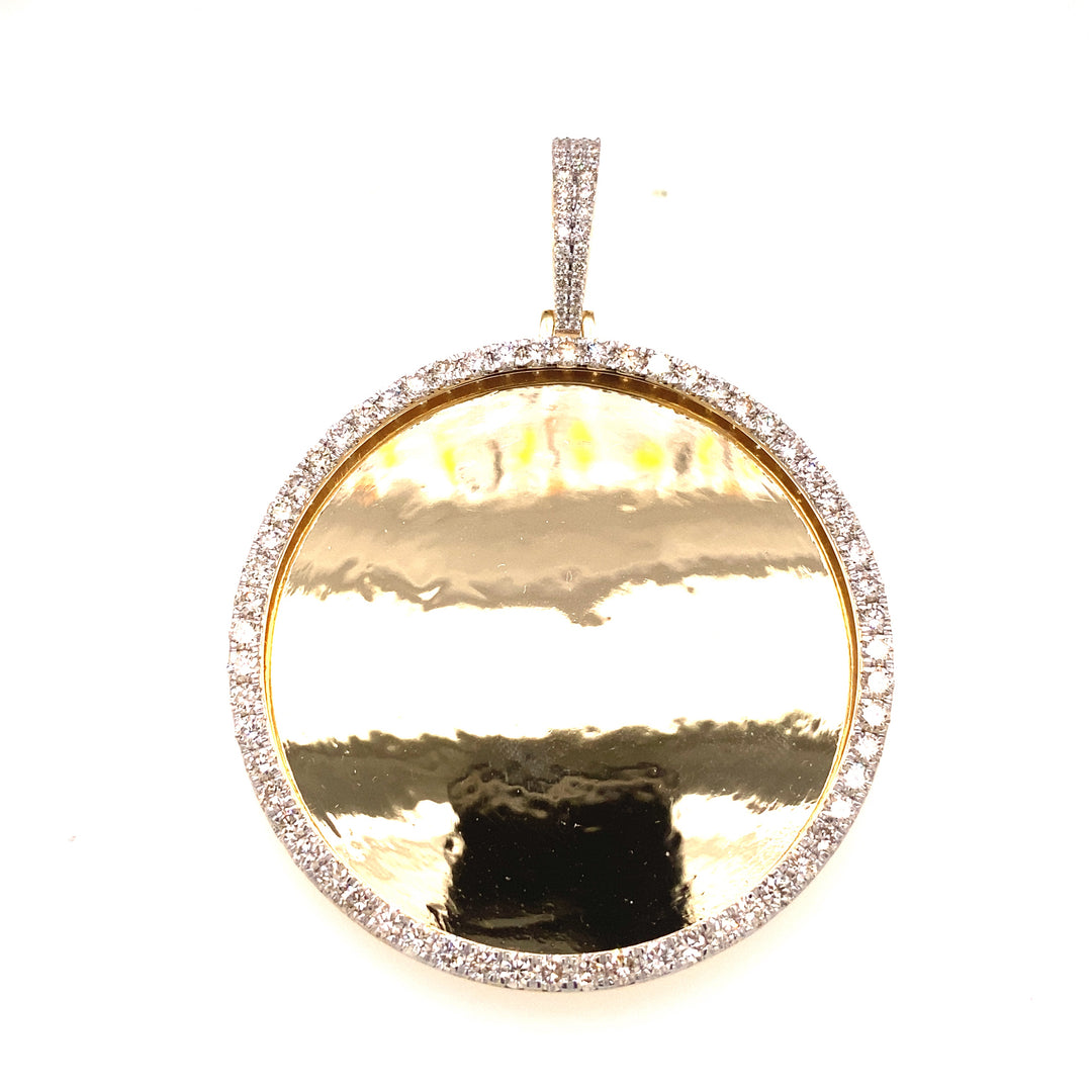 Medium Diamond and Yellow Gold Photo Pendant
