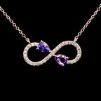 Amethyst and Diamond Charm Necklace