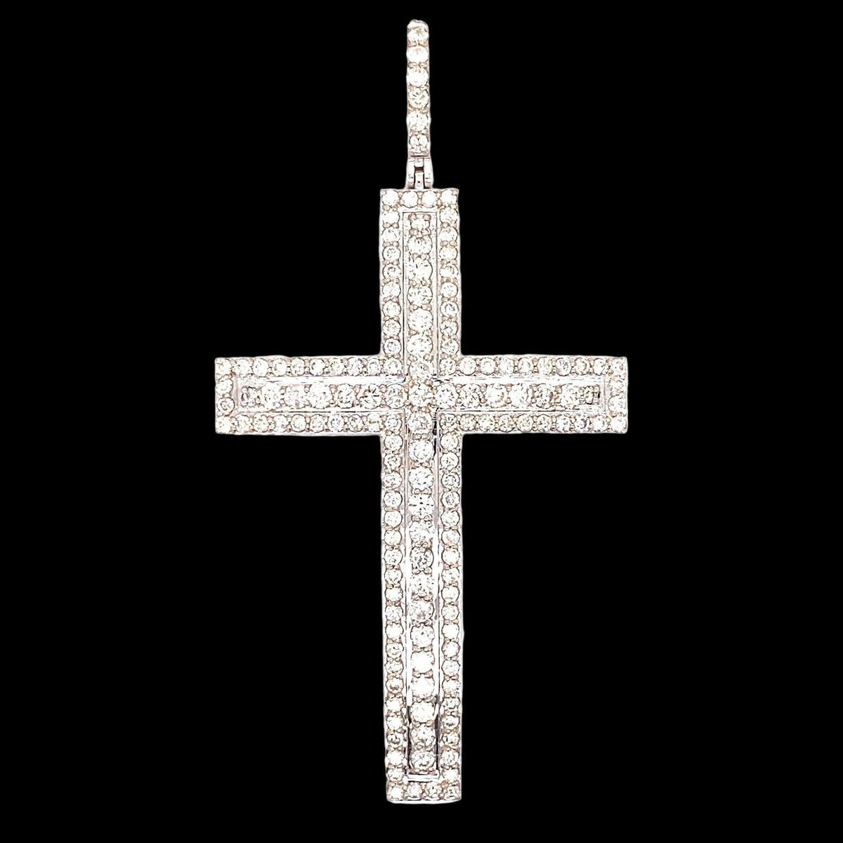 Diamond Pave Cross Pendant in 14K