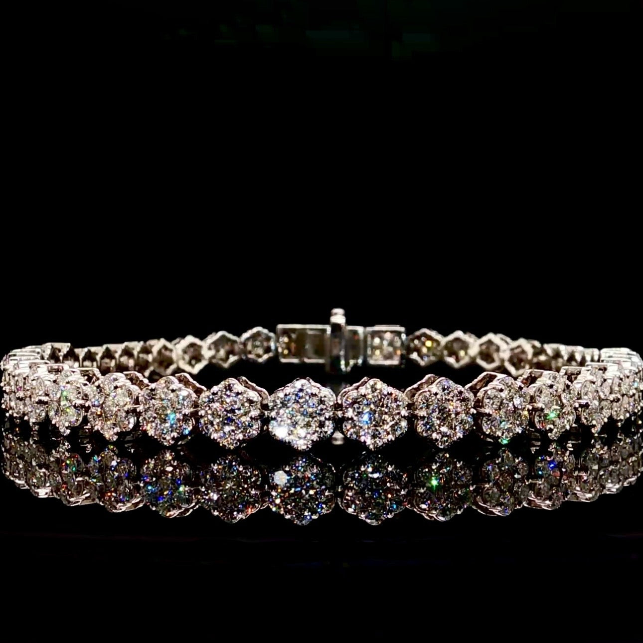 VVS Diamond Flower Set Gold Bracelet