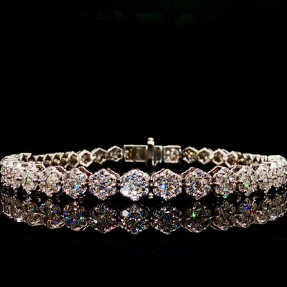 VVS Diamond Flower Set Gold Bracelet