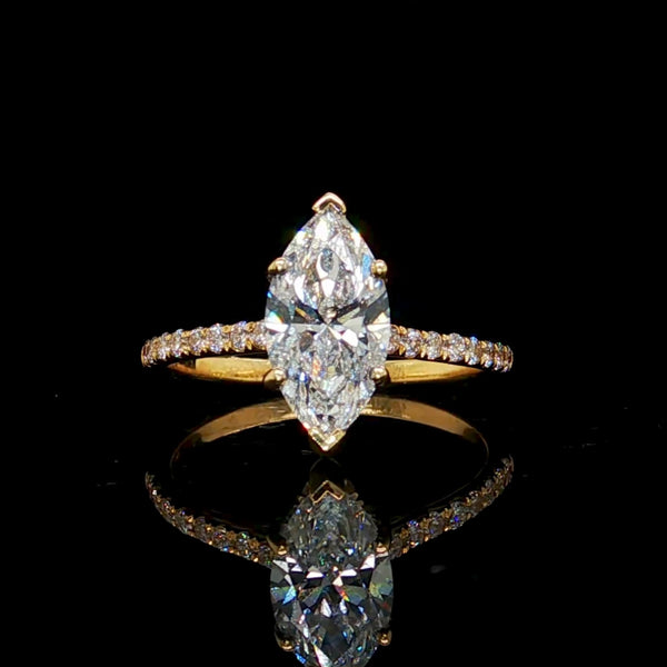 2CT Marquise Diamond Engagement Ring