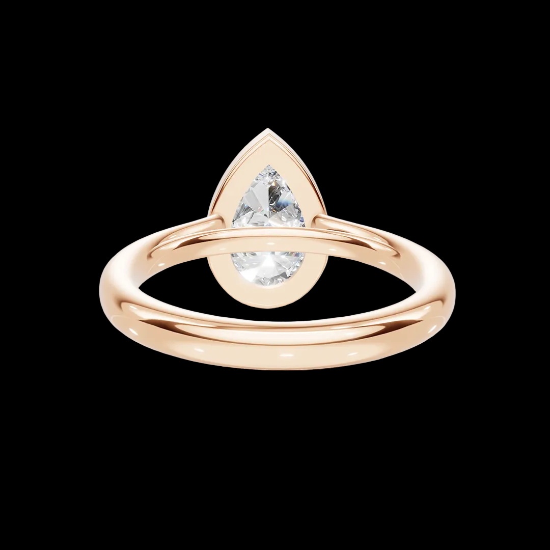 2 CT Pear Lab Diamond Bezel Engagement Ring