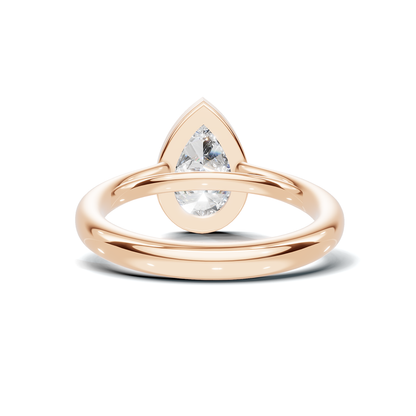 2 CT Pear Lab Diamond Bezel Engagement Ring