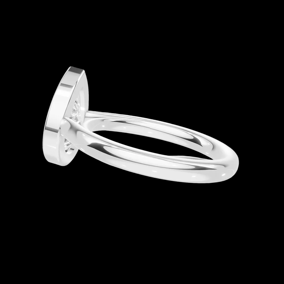 2 CT Pear Lab Diamond Bezel Engagement Ring