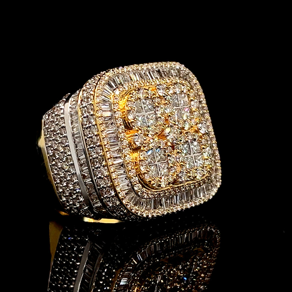 6ct Diamond Mens Ring- Grosso 14k Gold