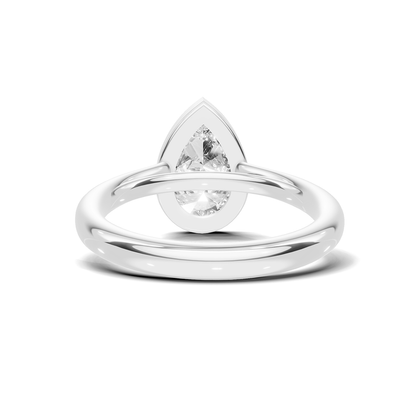 2 CT Pear Lab Diamond Bezel Engagement Ring