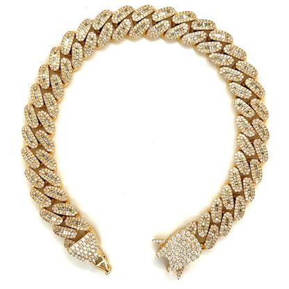 10MM Diamond Baguette Cuban Bracelet