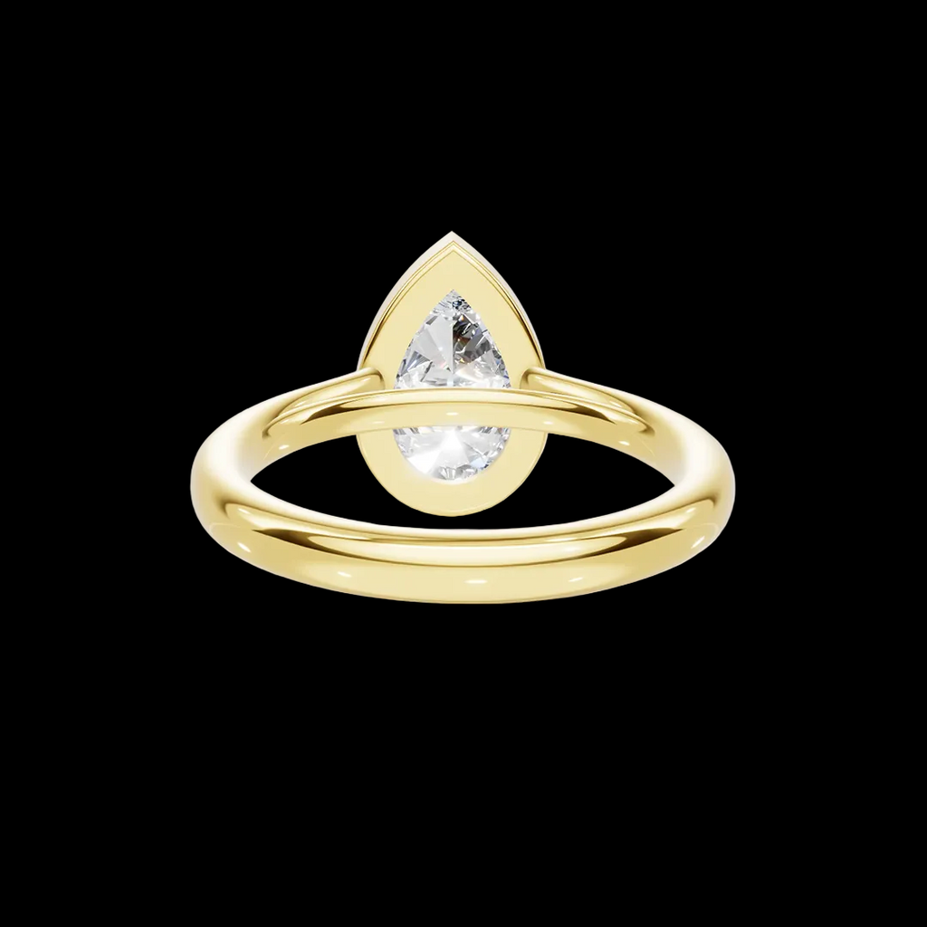 2 CT Pear Lab Diamond Bezel Engagement Ring