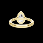 2 CT Pear Lab Diamond Bezel Engagement Ring
