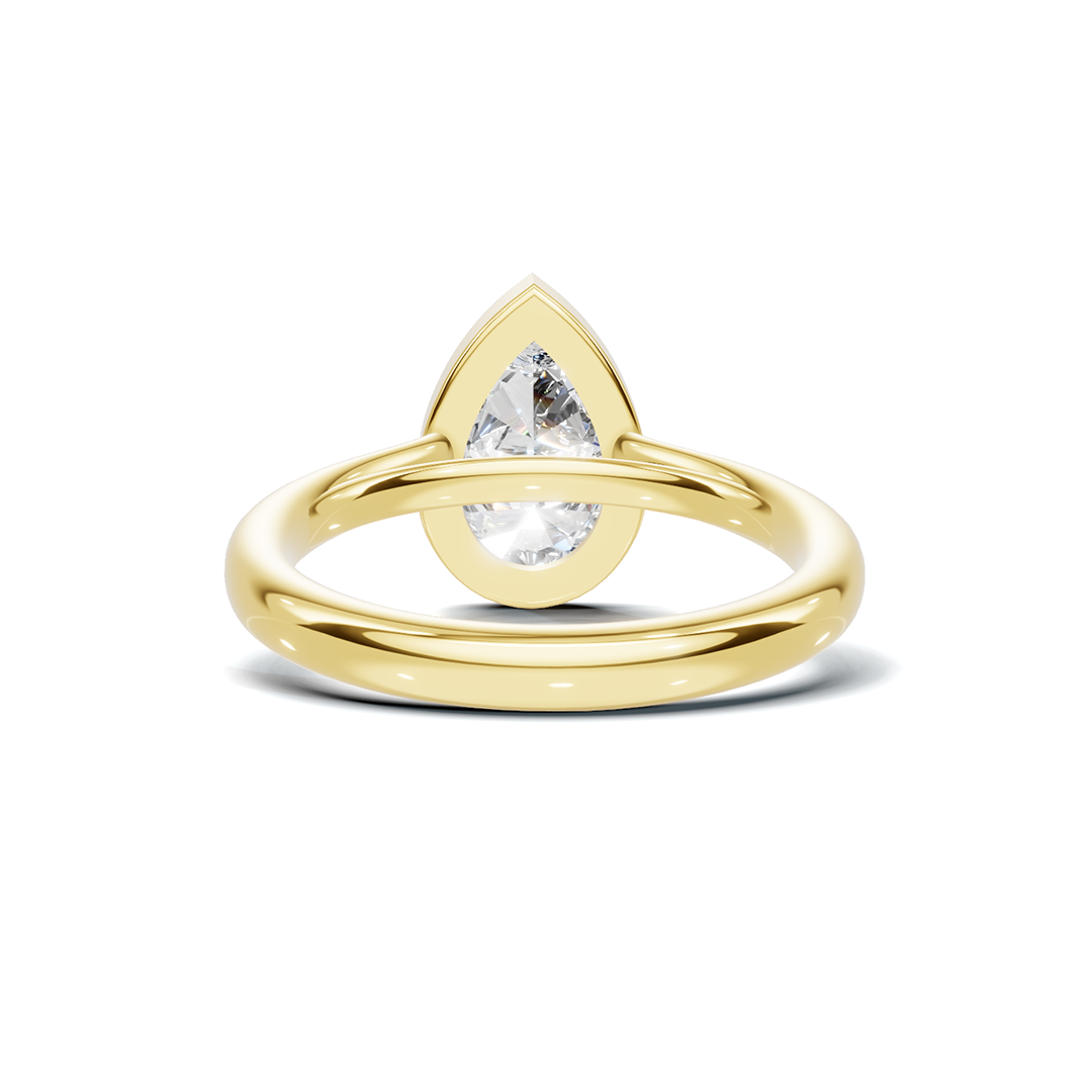 2 CT Pear Lab Diamond Bezel Engagement Ring