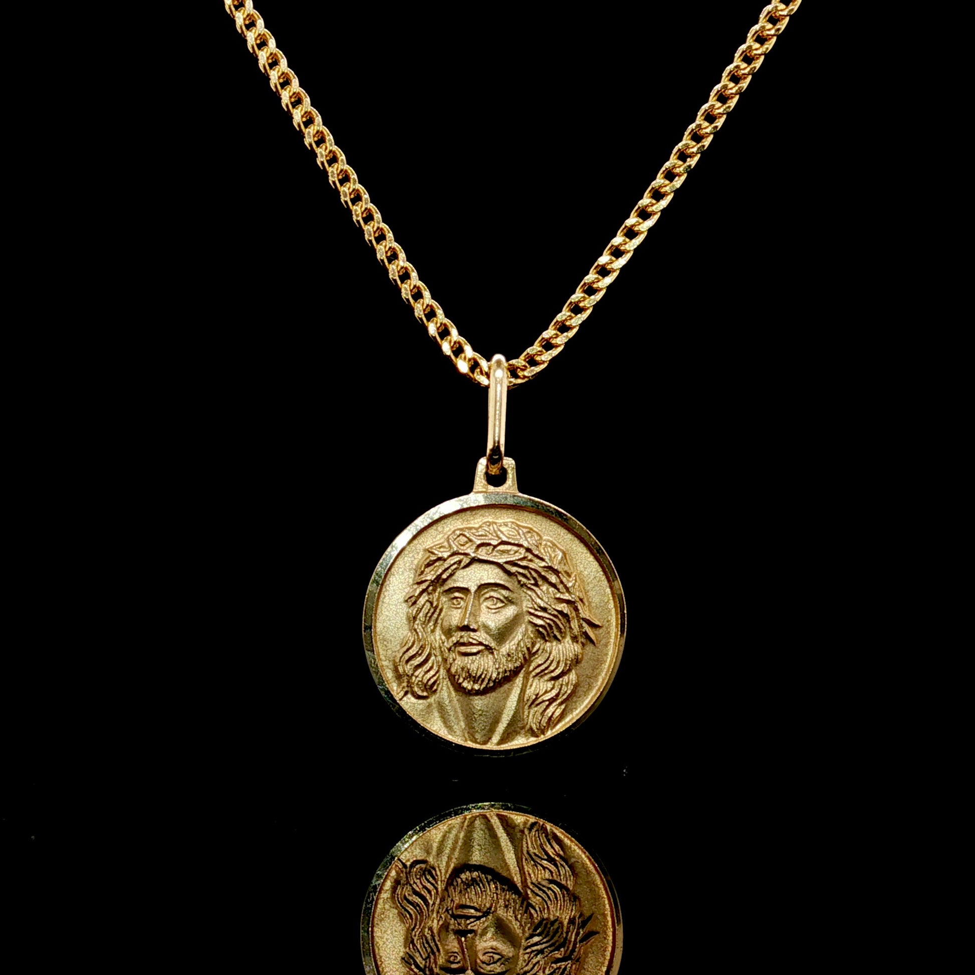 14Kt Solid Jesus Medallion