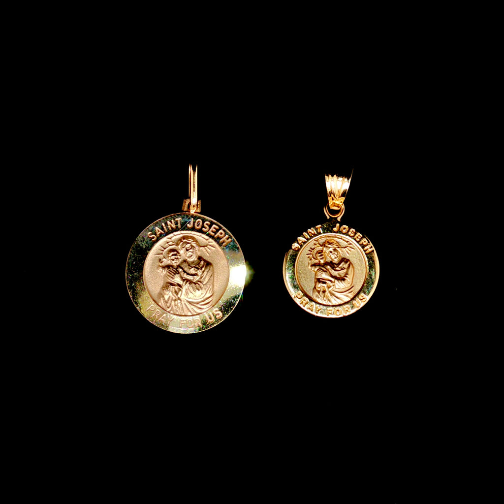 14K Solid Saint Joseph Medallion