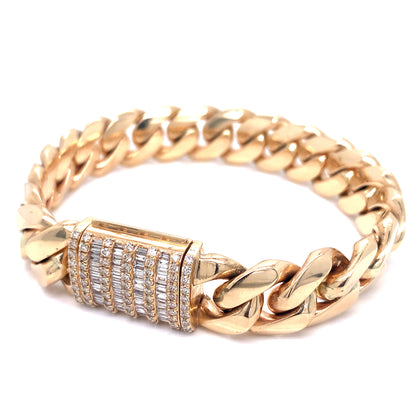 15mm Cuban Bracelet with Diamond Lock