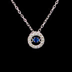 Floating Blue Sapphire Charm Necklace