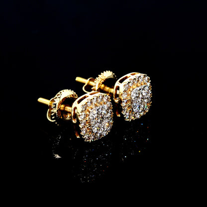 Square Halo Diamond Earrings