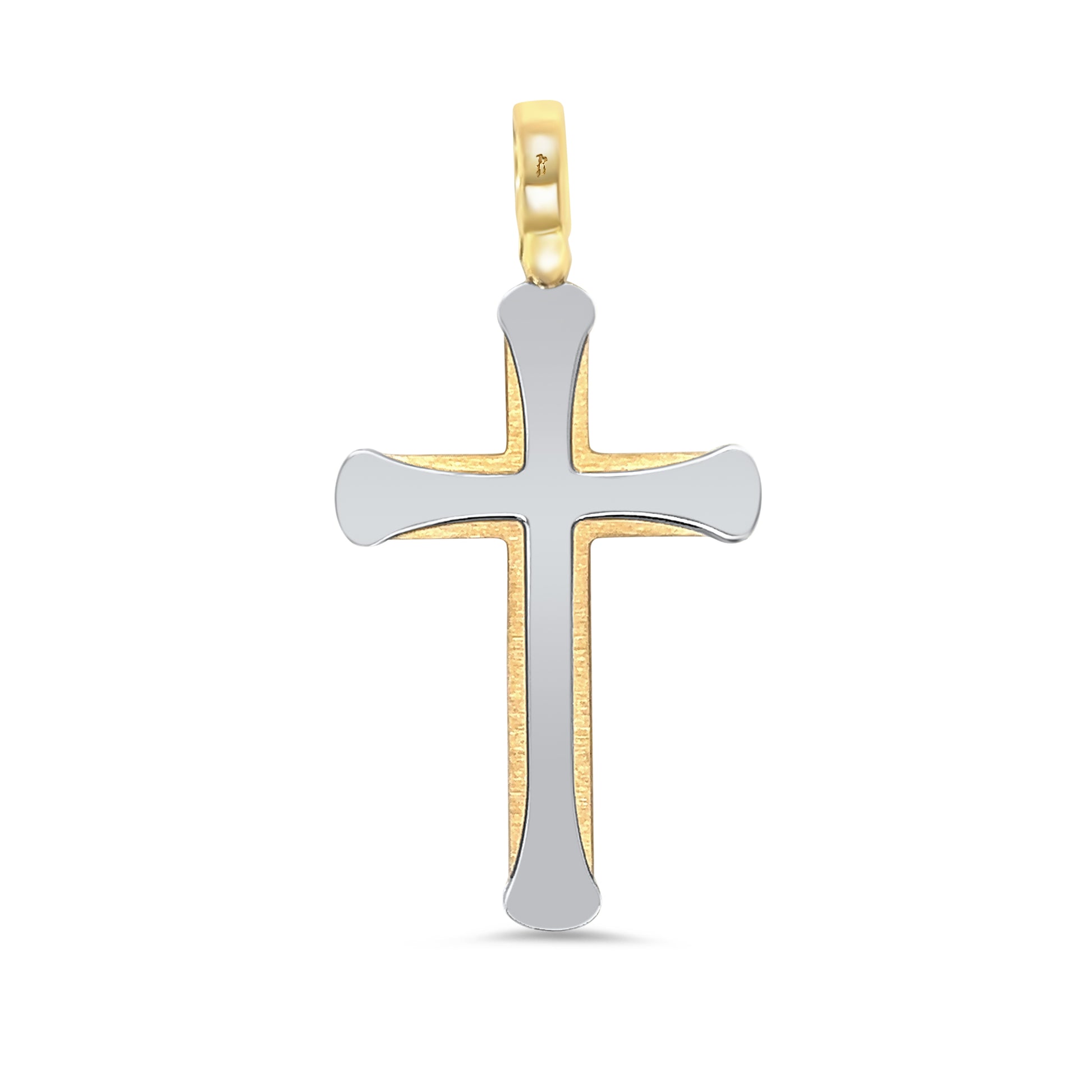 18KT Two Tone Cross Pendant