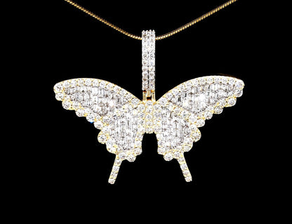 Butterfly Diamond Pendant in 14K
