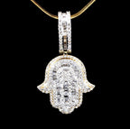14K Gold  Diamond Hamsa Pendant