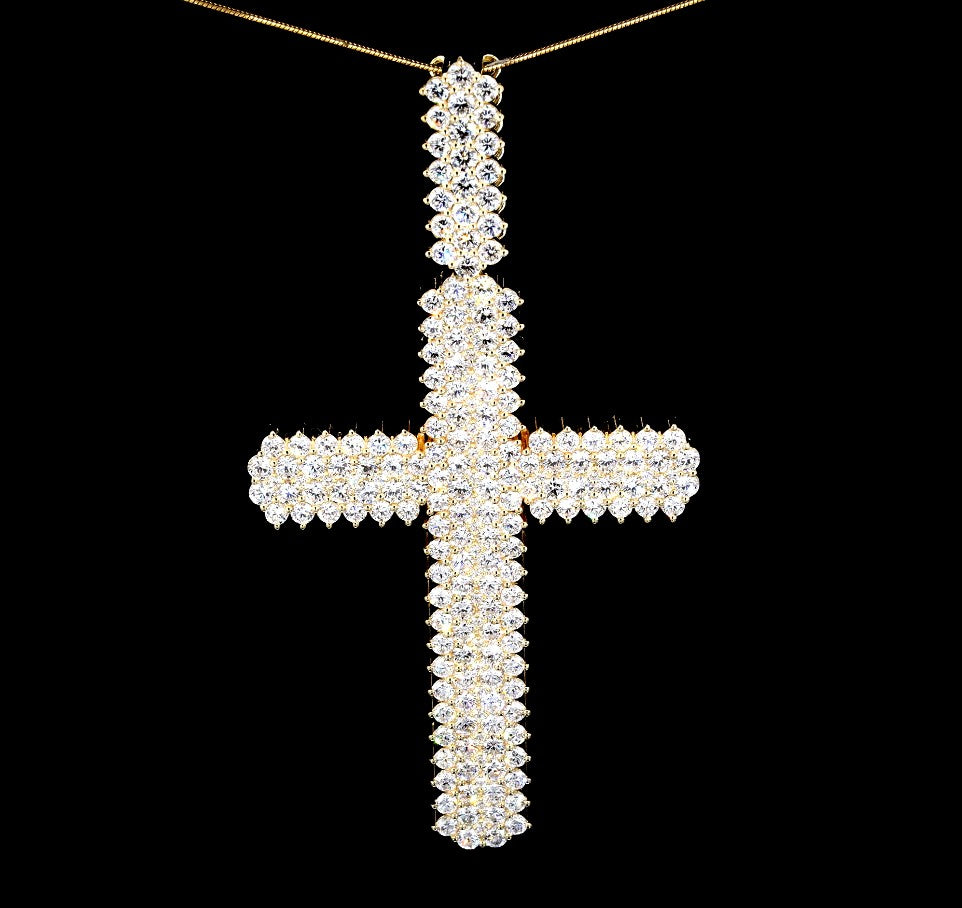 Large Pave Diamond Cross