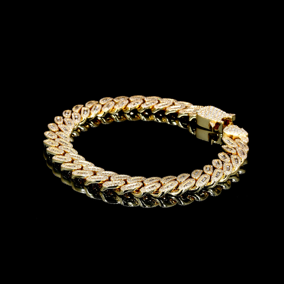 Diamond Baguette Cuban Bracelet 10MM