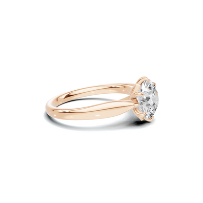 2 CT Round Brilliant Petal Solitaire Diamond Ring