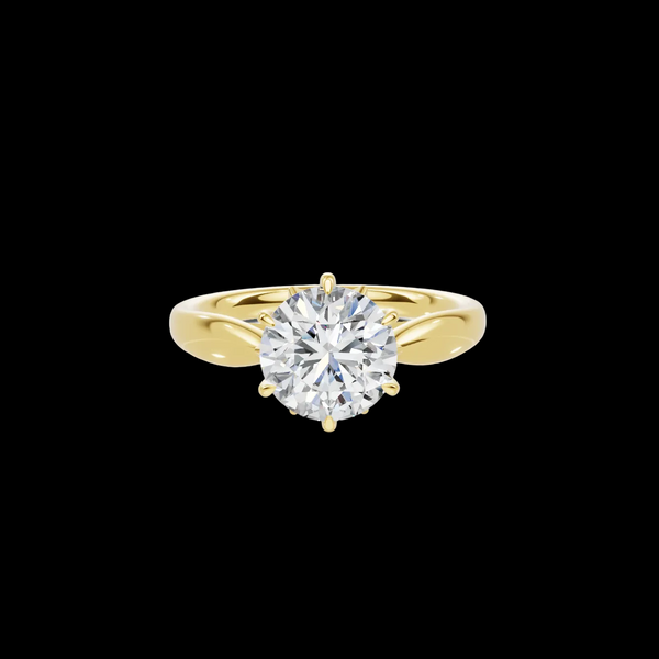 2 CT Round Brilliant Petal Solitaire Diamond Ring