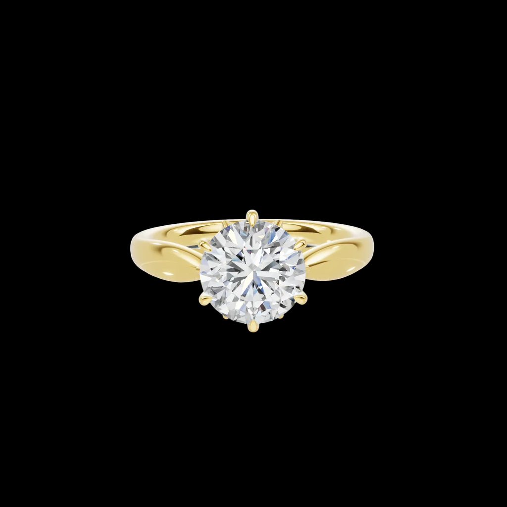 2 CT Round Brilliant Petal Solitaire Diamond Ring
