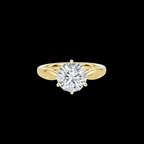 2 CT Round Brilliant Petal Solitaire Diamond Ring