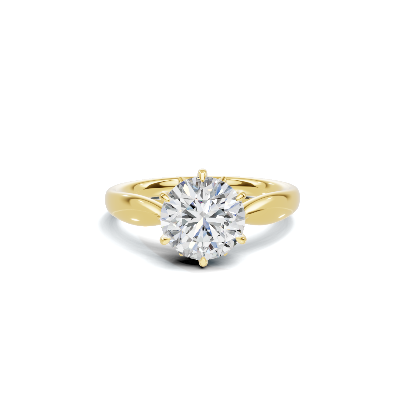 2 CT Round Brilliant Petal Solitaire Diamond Ring