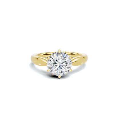 2 CT Round Brilliant Petal Solitaire Diamond Ring