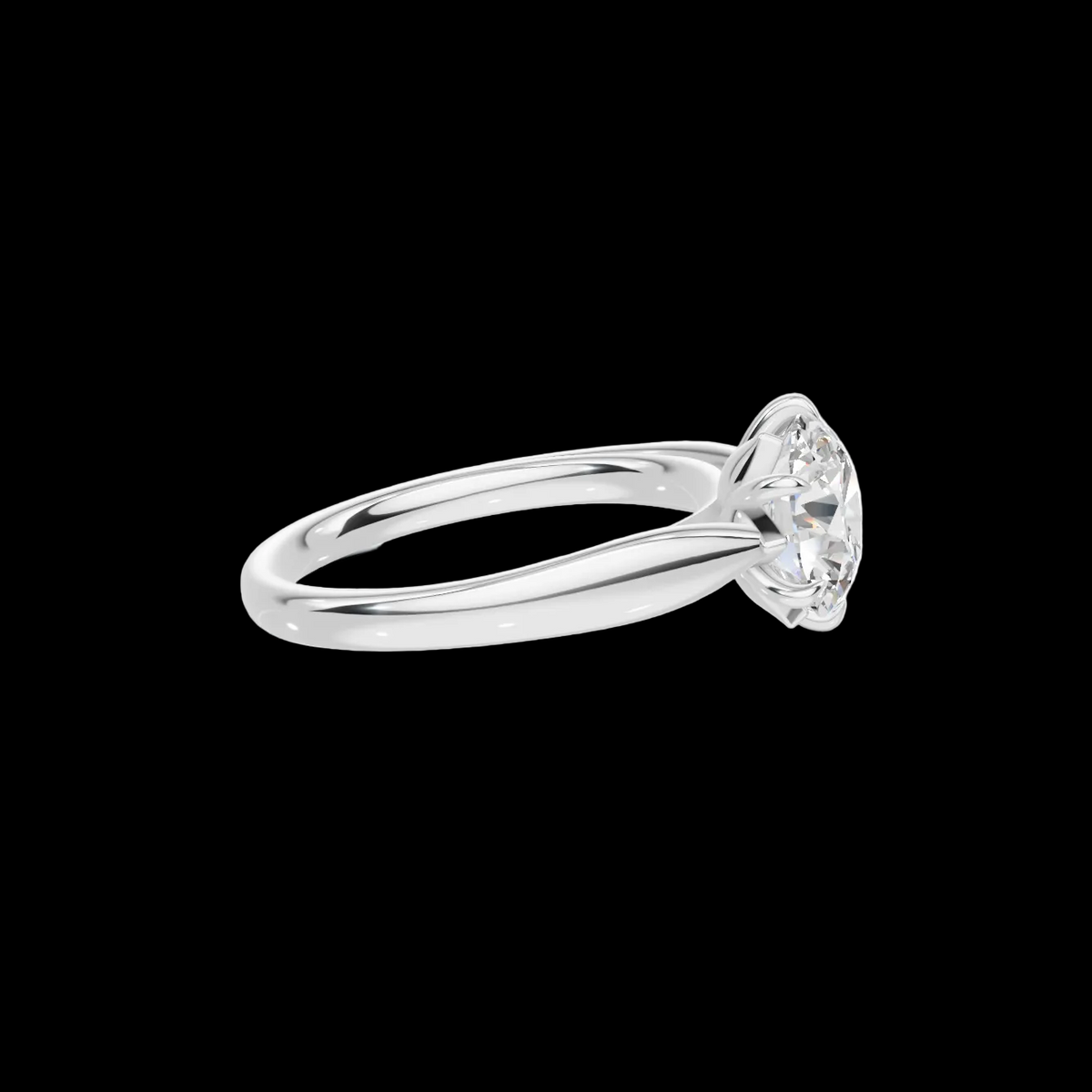 2 CT Round Brilliant Petal Solitaire Diamond Ring