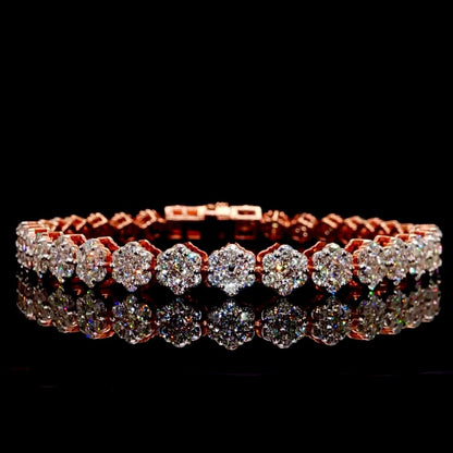 VVS Diamond Flower Set Gold Bracelet