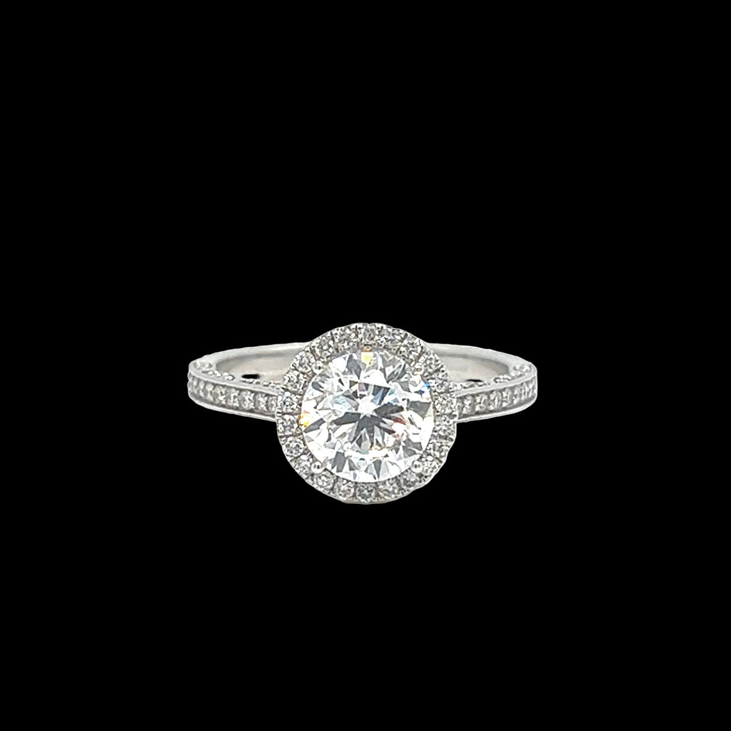 Round Brilliant Lab Diamond Halo Ring