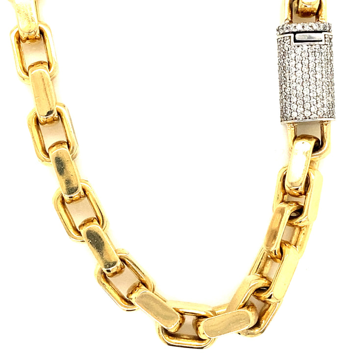 14K Rolo Chain with Diamond Lock