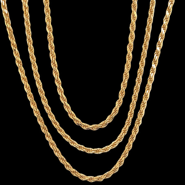 18KT Solid Rope Chains