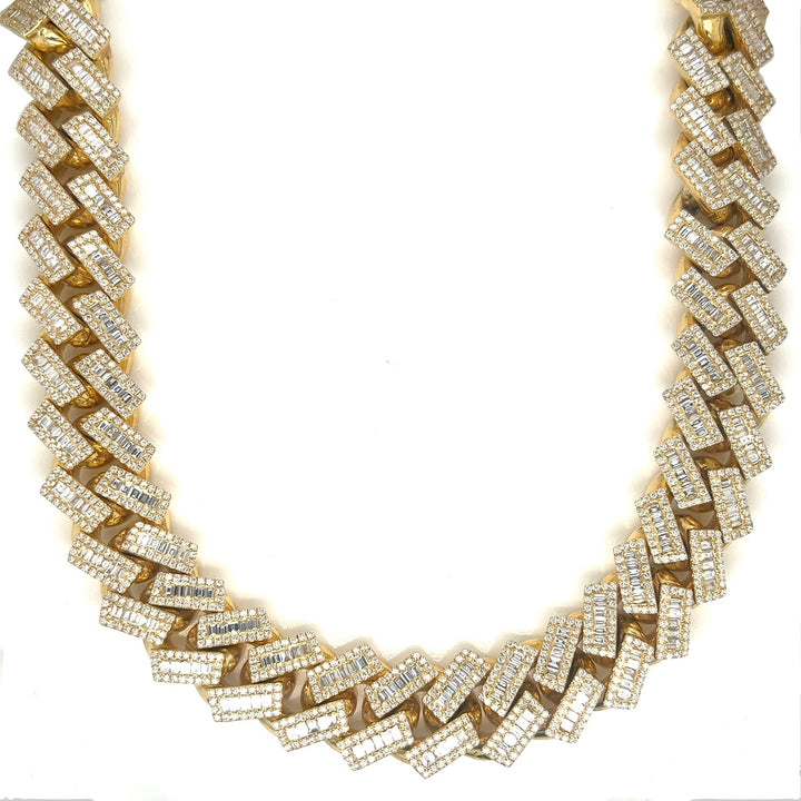 17MM Handmade Baguette Diamond Tight Cuban Link