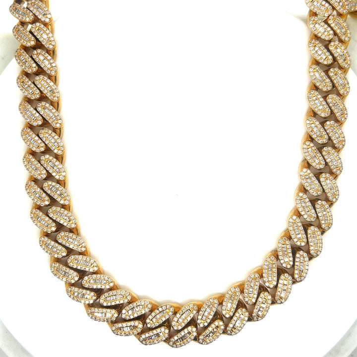 14MM Baguette Diamond Cuban Link Chain