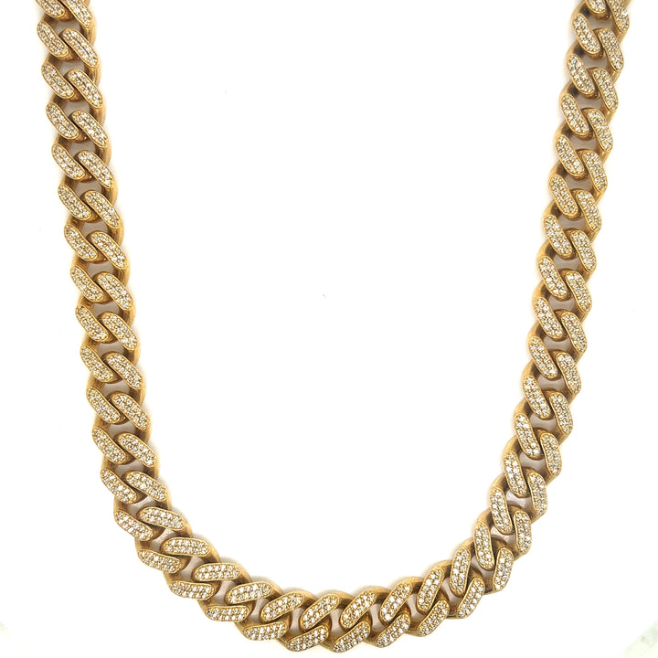 9MM Diamond Monaco Cuban Link Chain