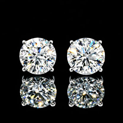 4CT Total Lab Diamond Stud Earrings