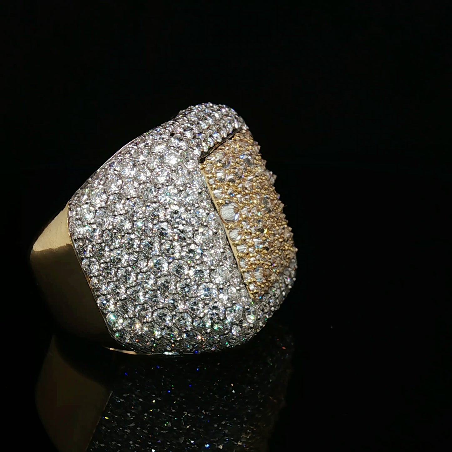 Diamond Mens Ring 10 CT Inverted 14k Gold