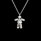 Diamond Girl Pendant Necklace 14K White Gold