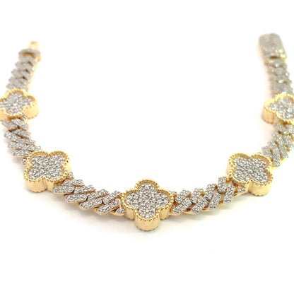 Diamond Four Leaf Clover Bracelet