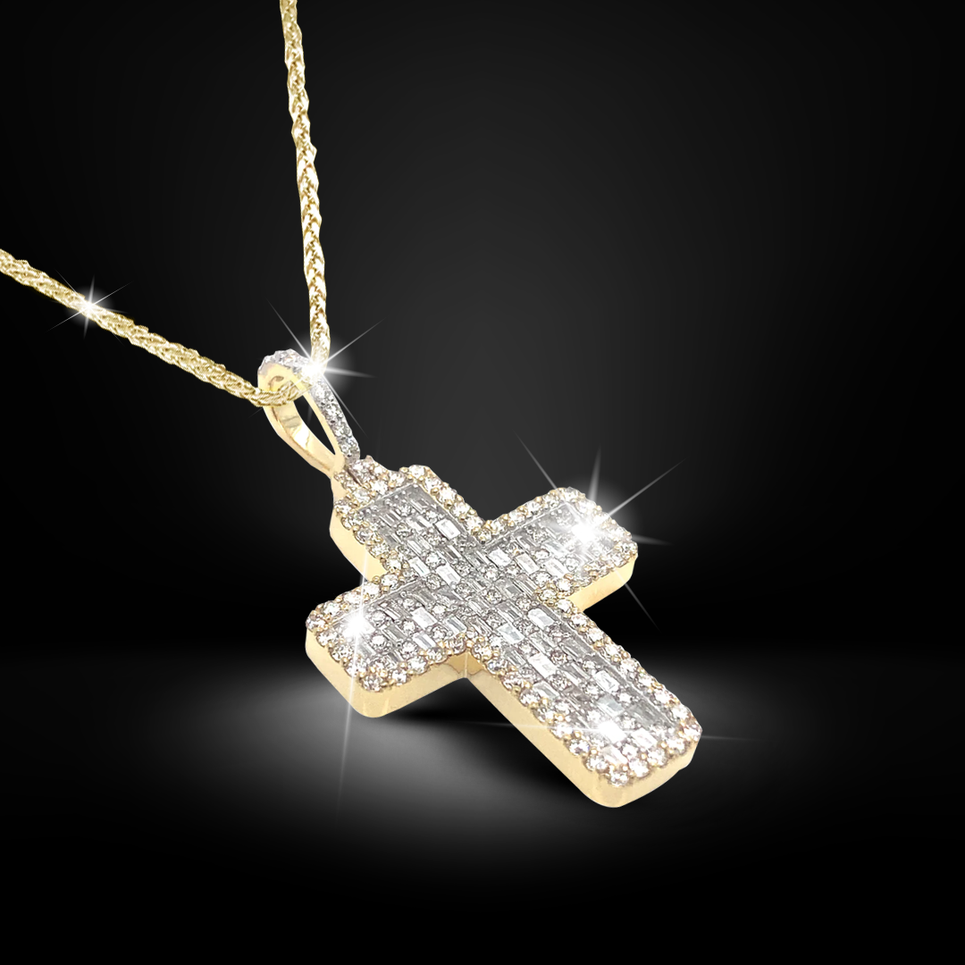Baguette Diamond Cross Pendant