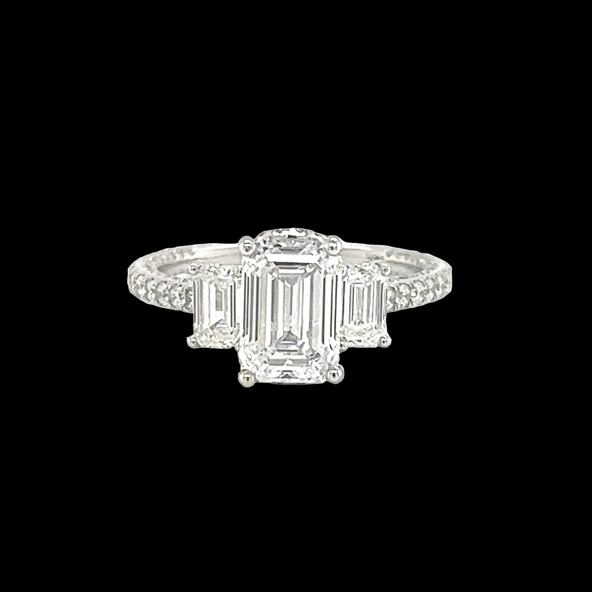 Emerald-Cut Lab Diamond Halo Ring