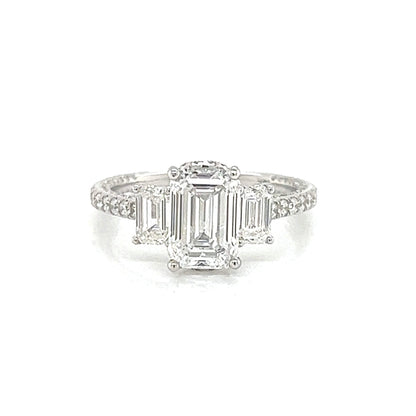 Emerald-Cut Lab Diamond Halo Ring